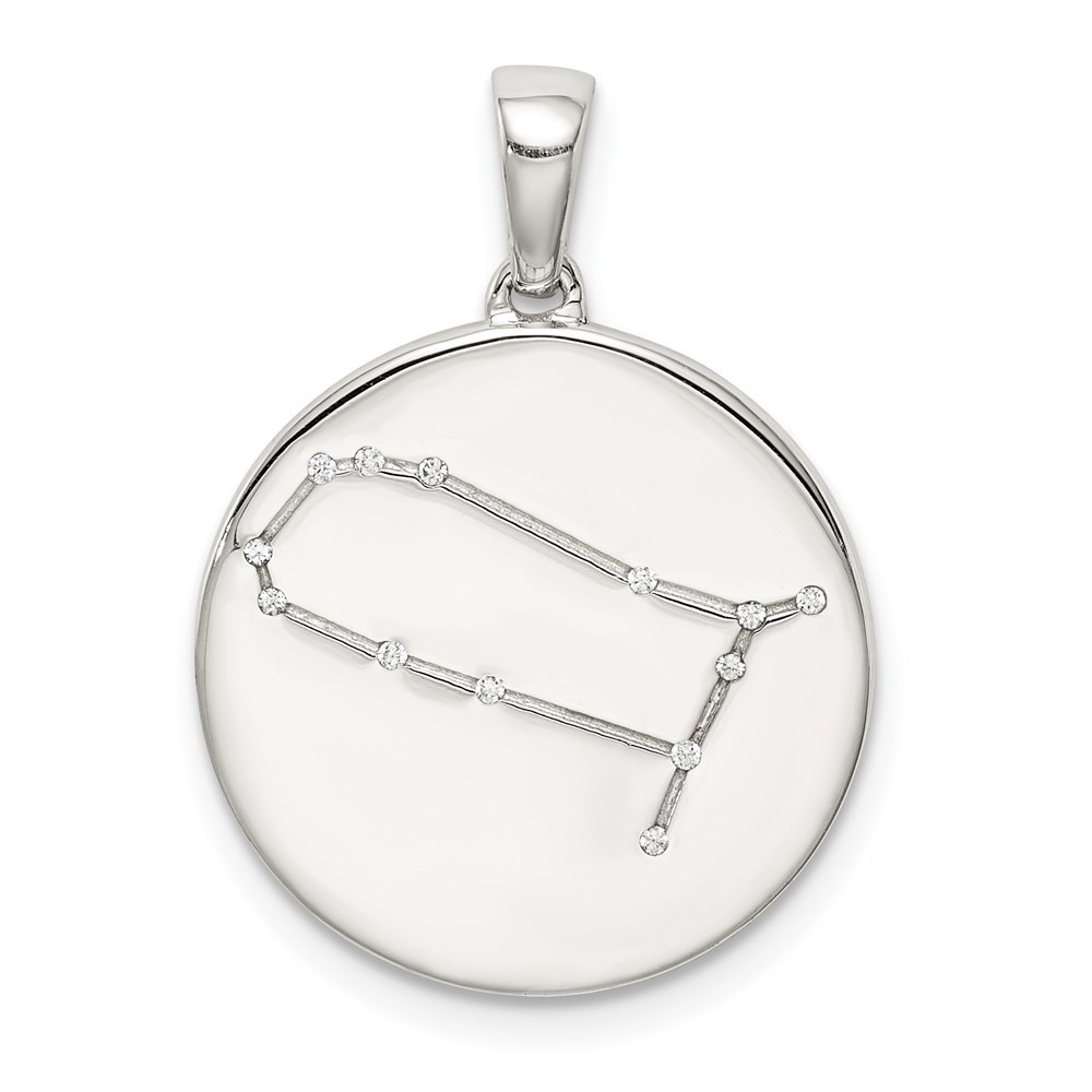 Sterling Silver Rhodium-Plated Cz Gemini Zodiac Pendant 92$